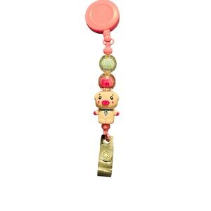 Retractable Badge Reel Custom Designed with Pink Pig